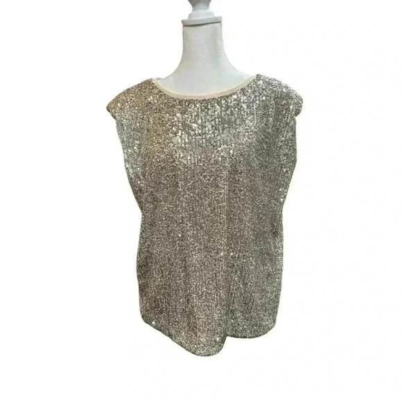 Maurice’s 2X‎ Sequined Padded Shoulder Blouse - Picture 1 of 6